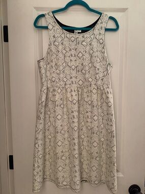 Light Gray Patterned Skater Dress